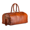 Full-Grain Leather Weekender Duffel Bag – 55L Travel & Overnight Bag Tan