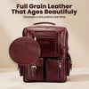 Full-Grain Leather Executive Backpack – 15.6” Laptop Travel Bag