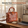Full-Grain Leather Laptop Backpack – 15.6” Office & Travel Bag Tan