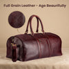 Full-Grain Leather Weekender Duffel Bag – 55L Travel & Overnight Bag Brown