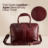 Full-Grain Leather Laptop Backpack – 15.6” Office & Travel Bag Brown