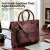 Full-Grain Leather Laptop Backpack – 15.6” Office & Travel Bag Brown