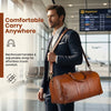 Full-Grain Leather Weekender Duffel Bag – 55L Travel & Overnight Bag Tan