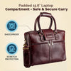 Full-Grain Leather Laptop Backpack – 15.6” Office & Travel Bag Brown