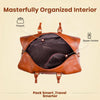 Full-Grain Leather Weekender Duffel Bag – 55L Travel & Overnight Bag Tan