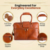 Full-Grain Leather Laptop Backpack – 15.6” Office & Travel Bag Tan
