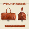 Full-Grain Leather Weekender Duffel Bag – 55L Travel & Overnight Bag Tan