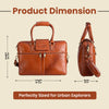 Full-Grain Leather Laptop Backpack – 15.6” Office & Travel Bag Tan